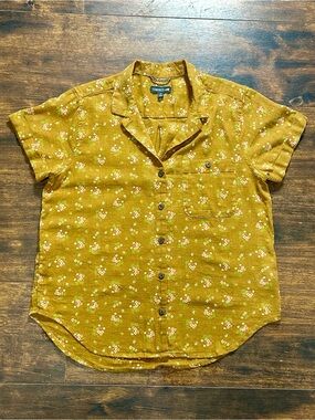 🌸 Toad & Co Camp Cove Floral Button-Up Shirt Sz M Organic Cotton 🌿
